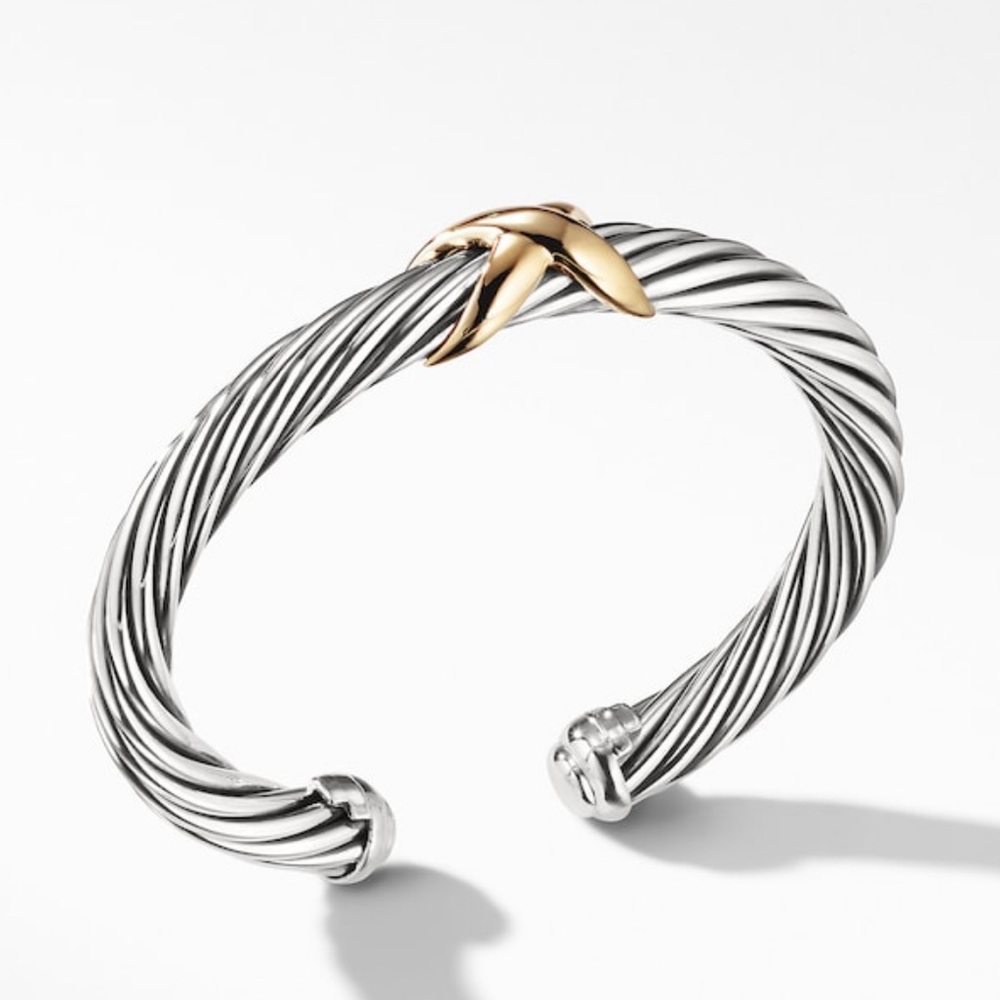 David Yurman X Station Bracelet 7mm with 14K Gold